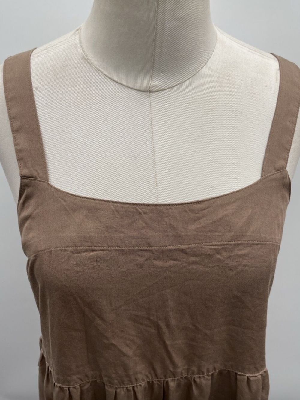 The Drop Women's Britt Tiered Maxi Dress in Mushroom Brown size small - Picture 3 of 6